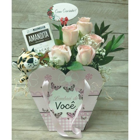 Mimo Lembrei de você ( Pelucia + Chocolate + Pic Decorativo )